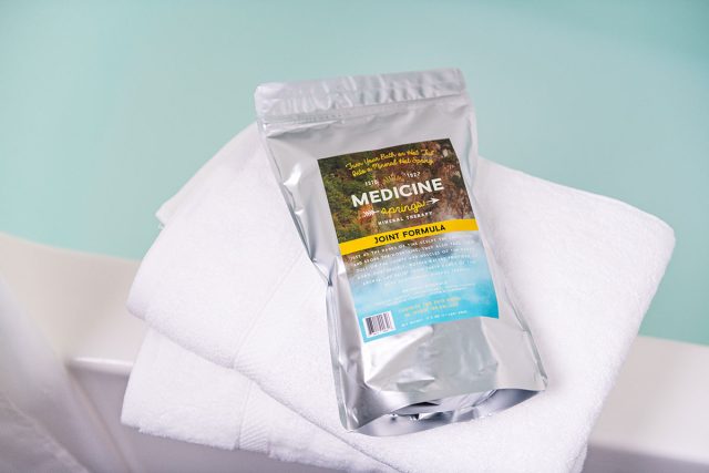 A pouch of Medicine Springs Joint Formula mineral therapy product
