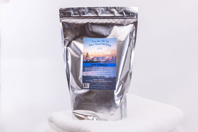 A pouch of Medicine Springs Skin Formula mineral therapy product