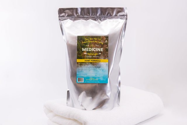 A pouch of Medicine Springs Joint Formula mineral therapy product.